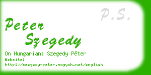 peter szegedy business card