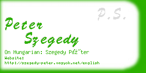 peter szegedy business card